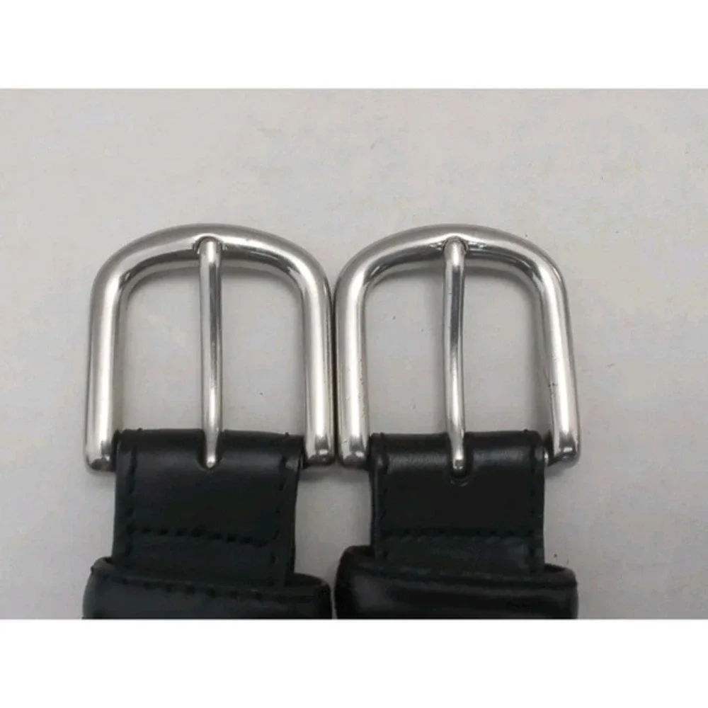 L.L.‎ Bean Full Grain Black Leather Brass Buckle Belts Lot Of 2 USA Made Mens 48